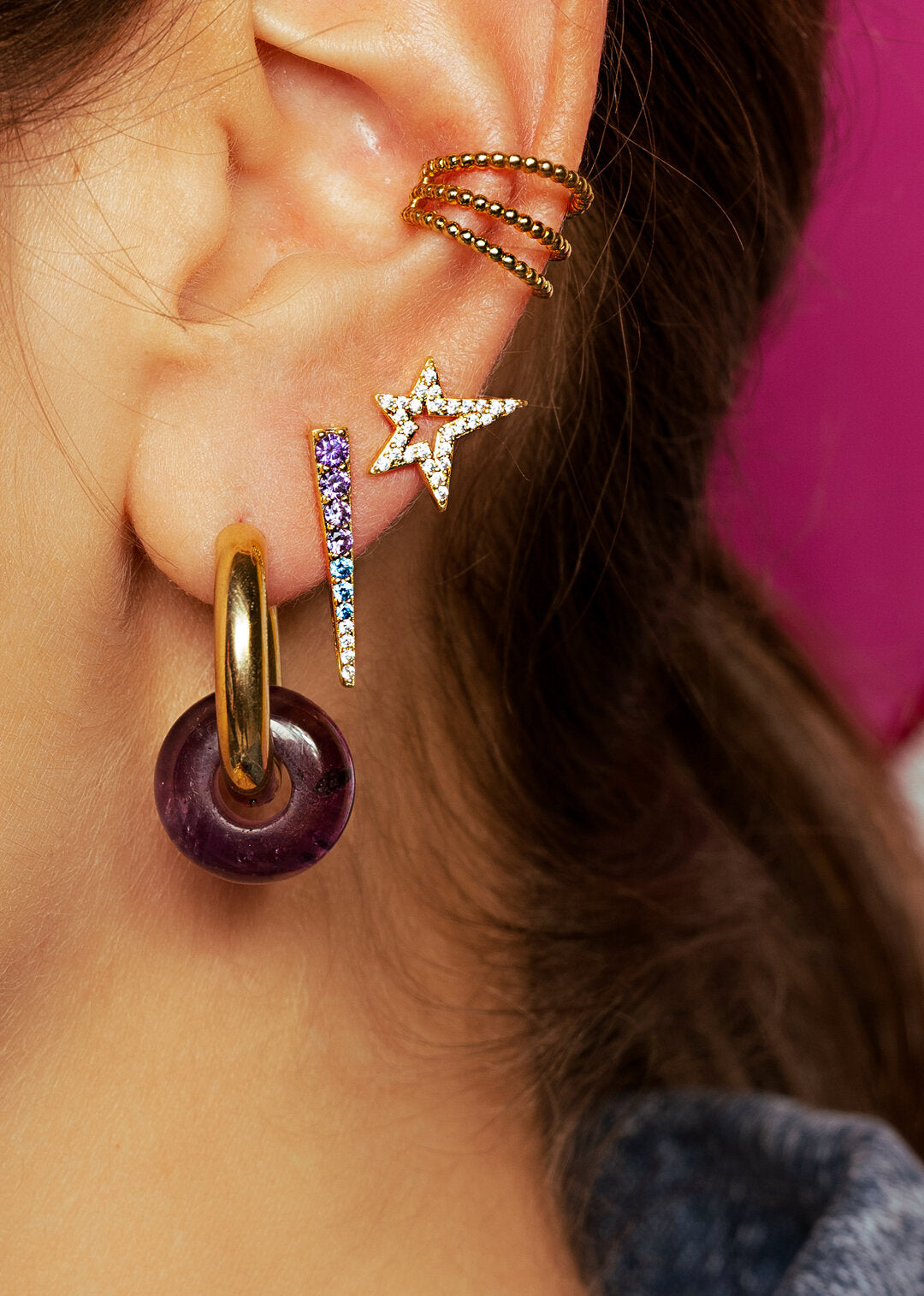 BOUCLES D'OREILLES - PURPLE RAINBOW ICE PICK