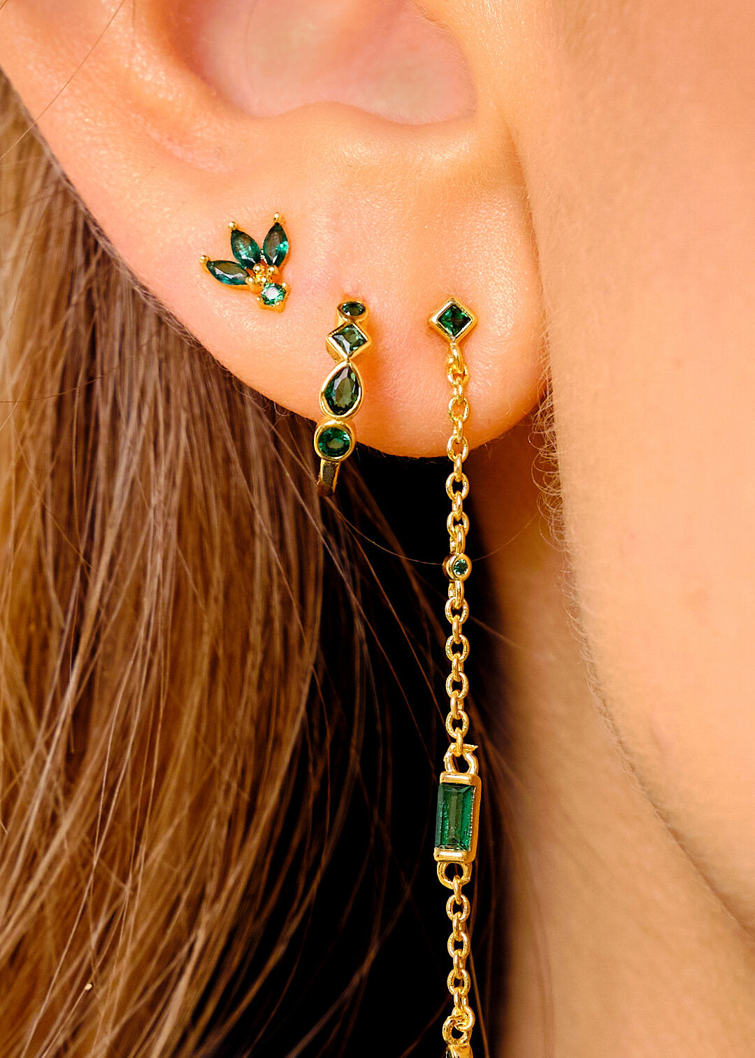 BOUCLES D'OREILLES - GREEN MAGNOLIA