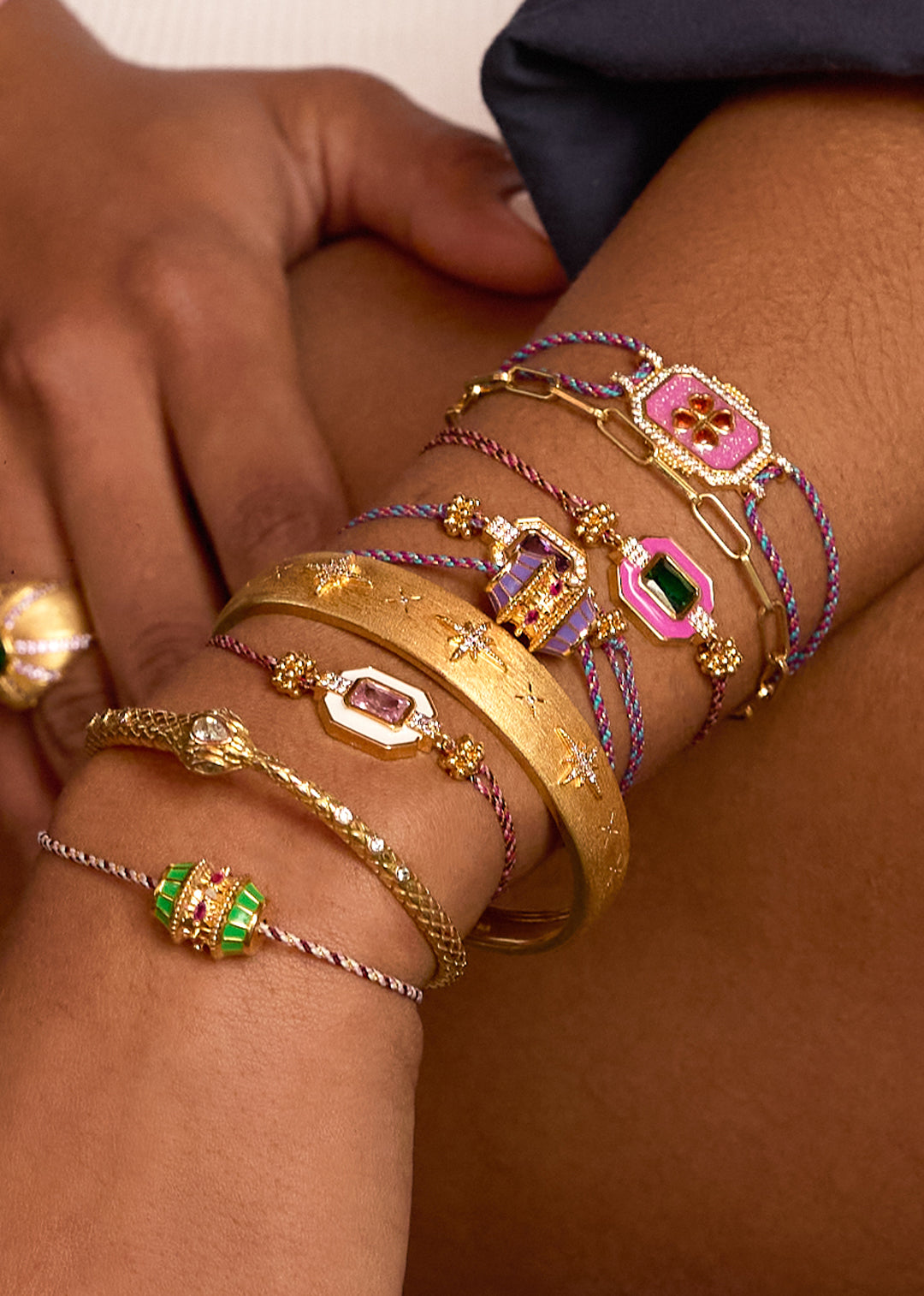 BRACELET - FUCHSIA TREFLE BOHEME