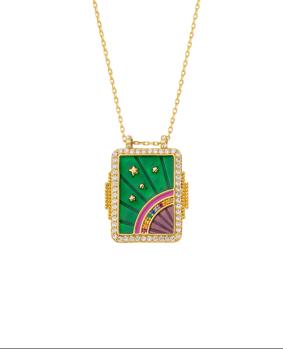COLLIER - GREEN RAINBOW BOHEME