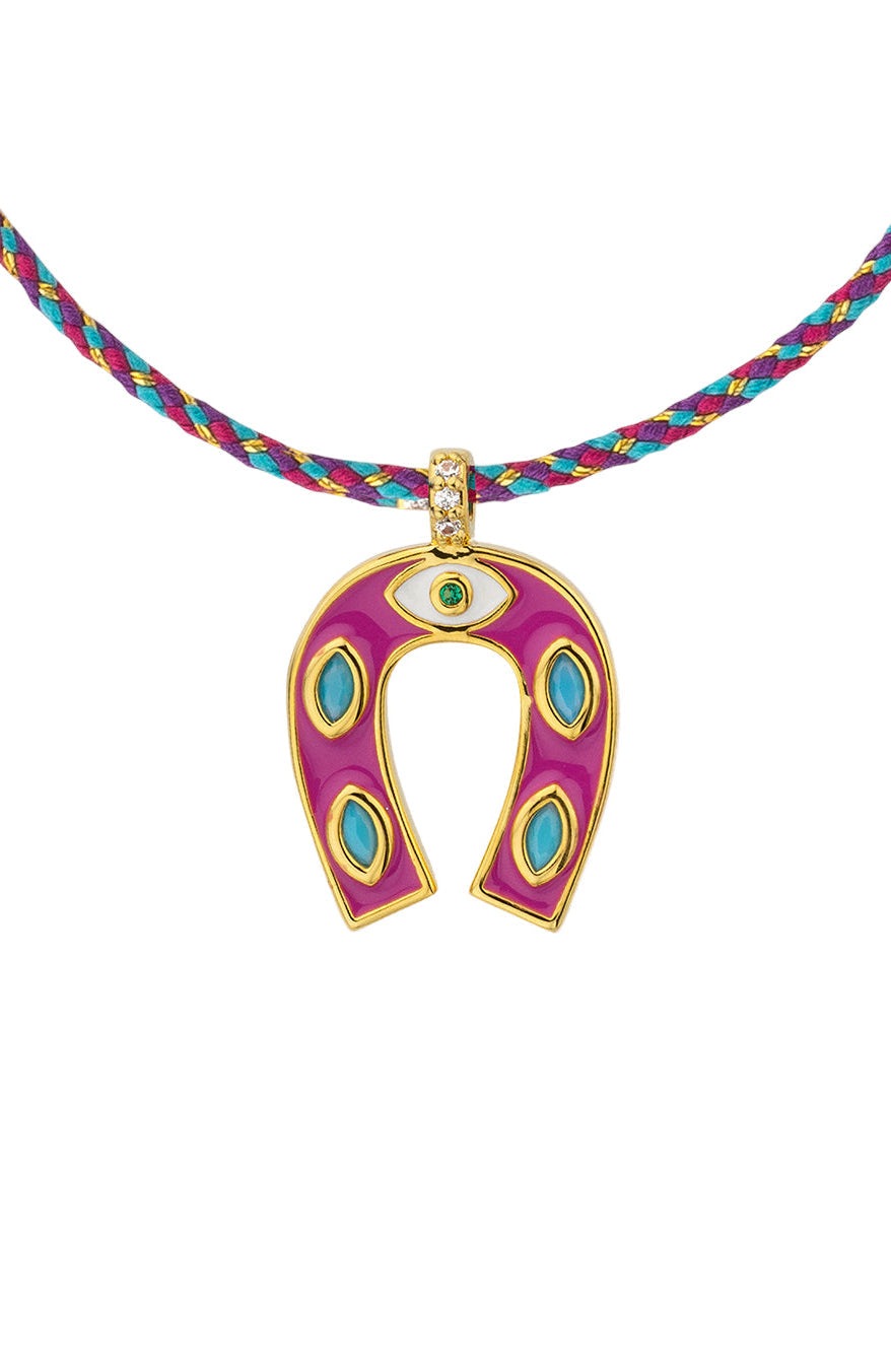 COLLIER - FUCHSIA MINI HORSESHOE