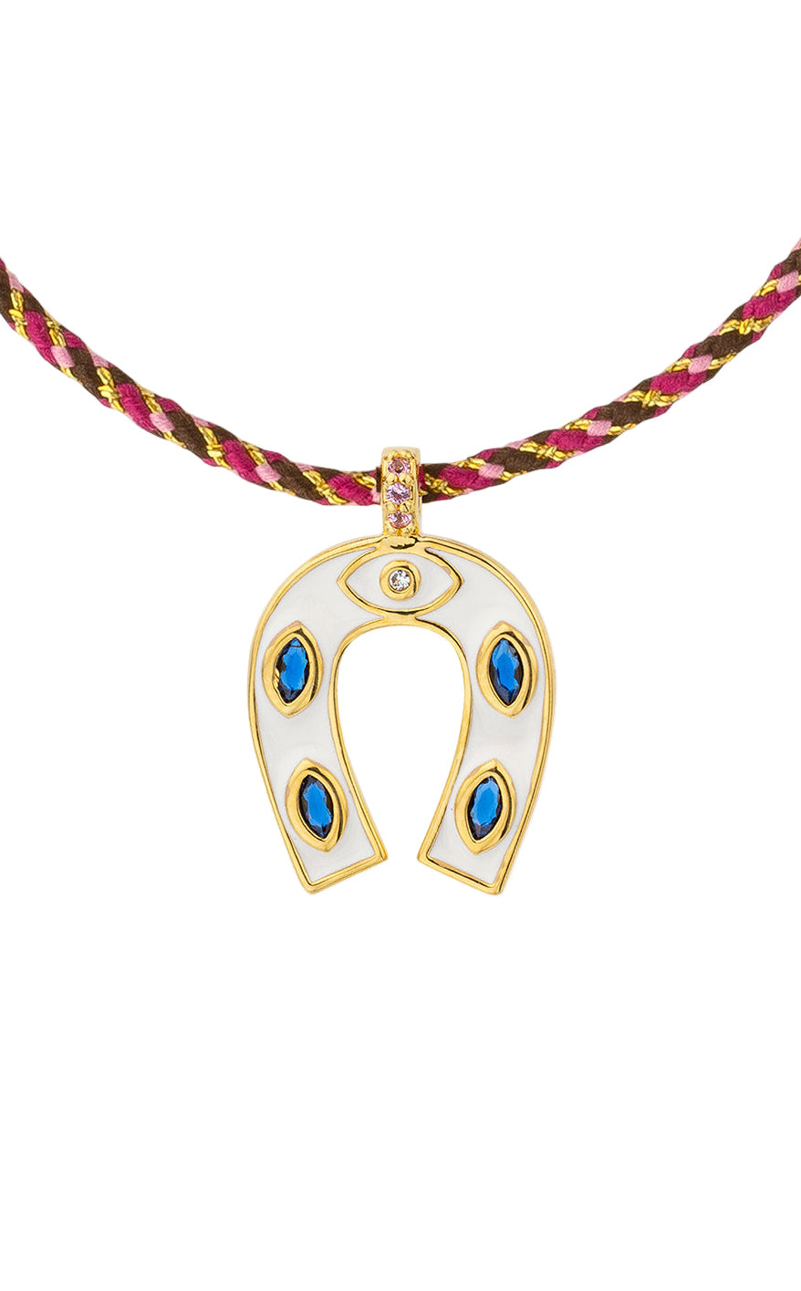 COLLIER - WHITE MINI HORSESHOE