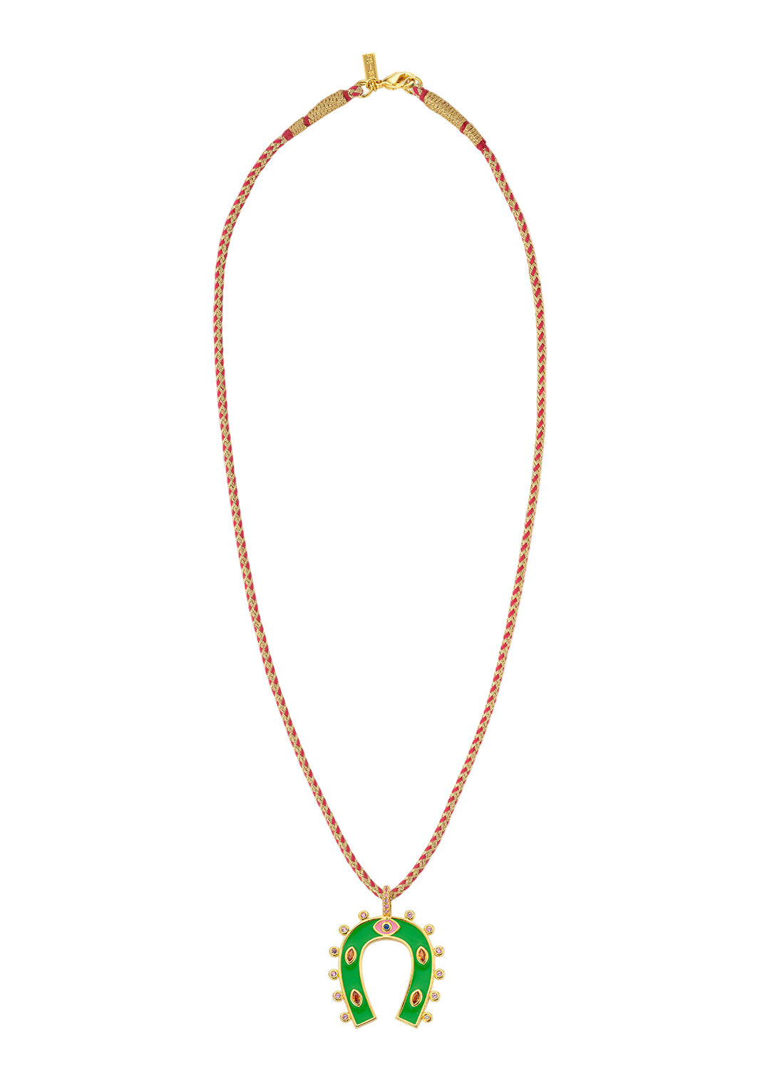 COLLIER - GREEN HORSESHOE