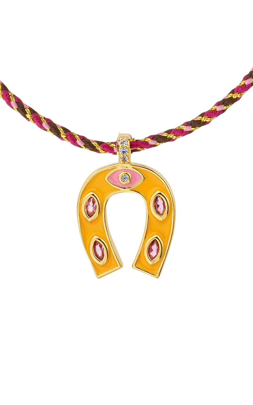 COLLIER - ORANGE MINI HORSESHOE