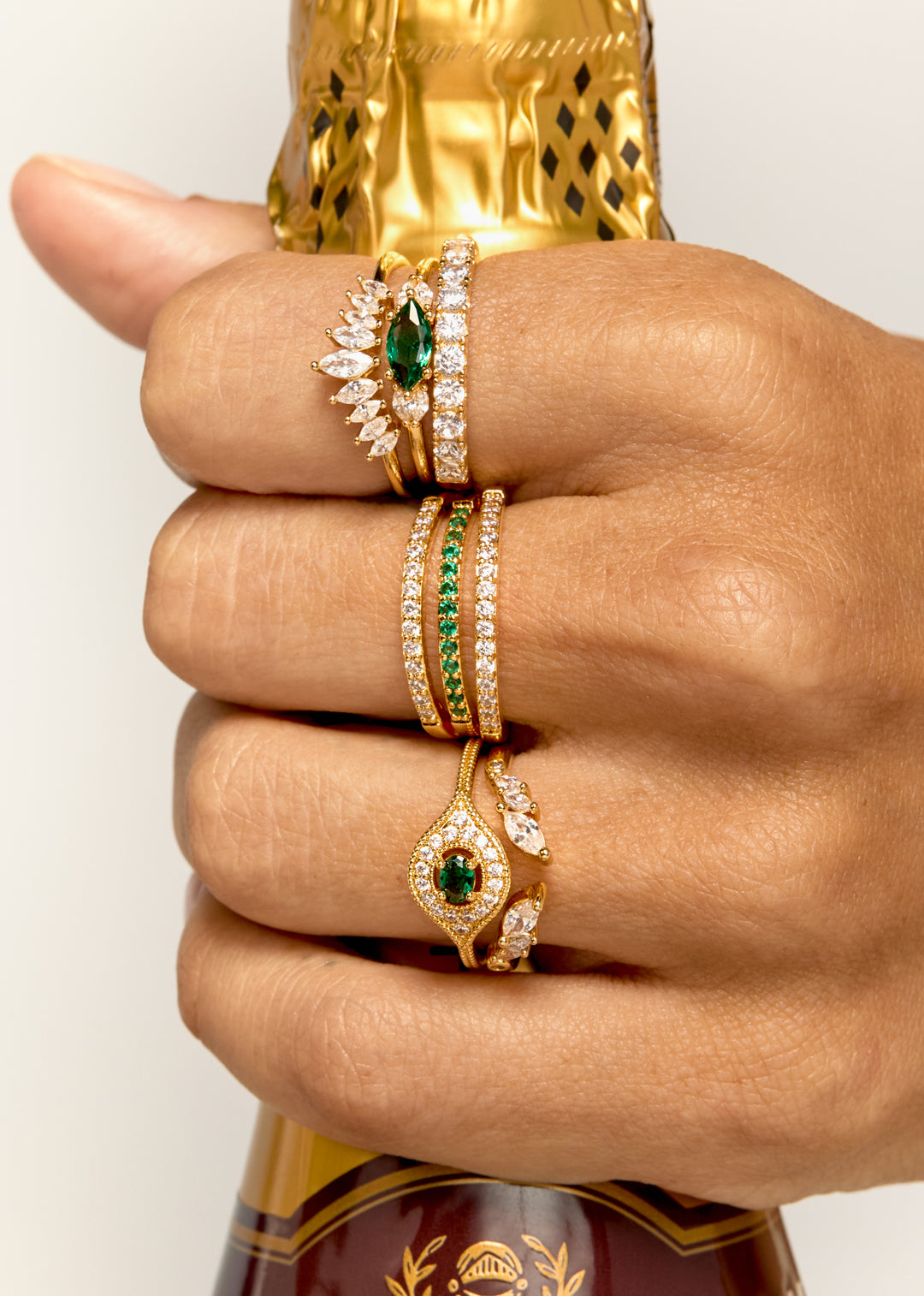 BAGUE - GREEN MAJESTIC EYE