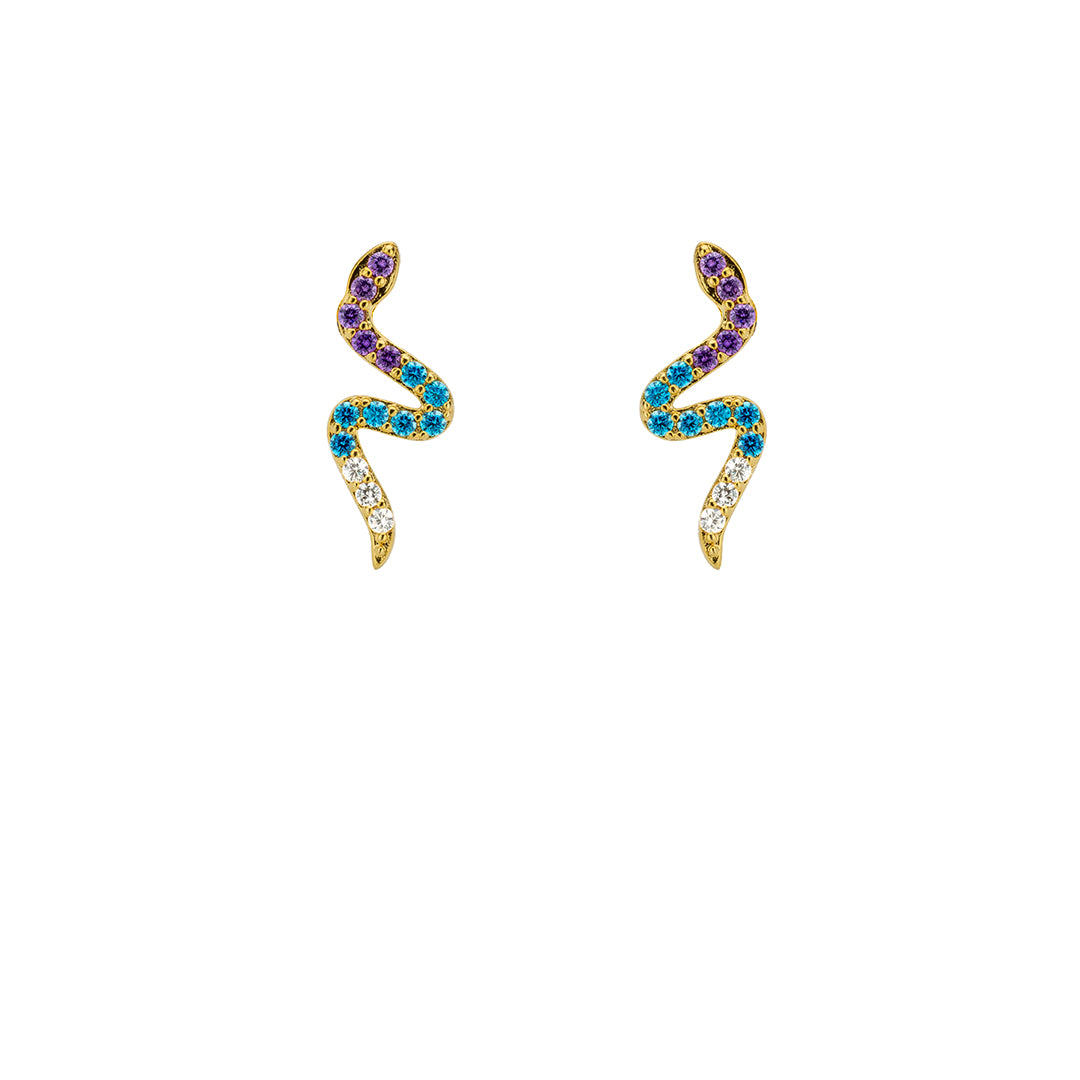 BOUCLES D'OREILLES - PURPLE RAINBOW LITTLE SERPIENTE