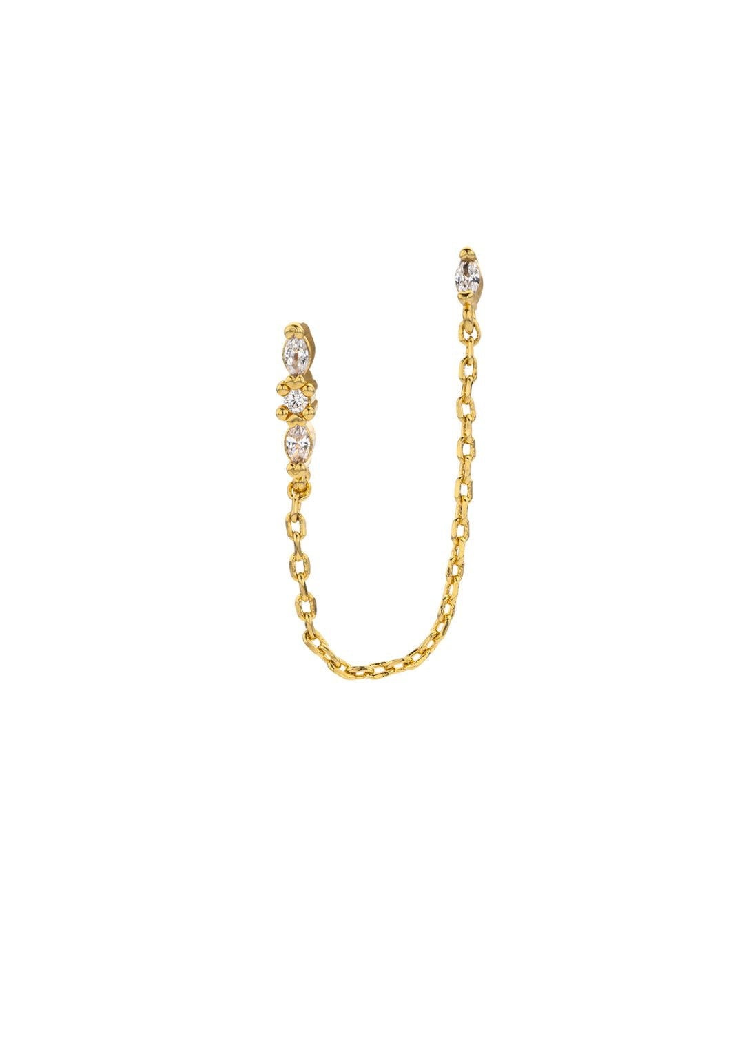 Single earring - TRILOGY CHAIN