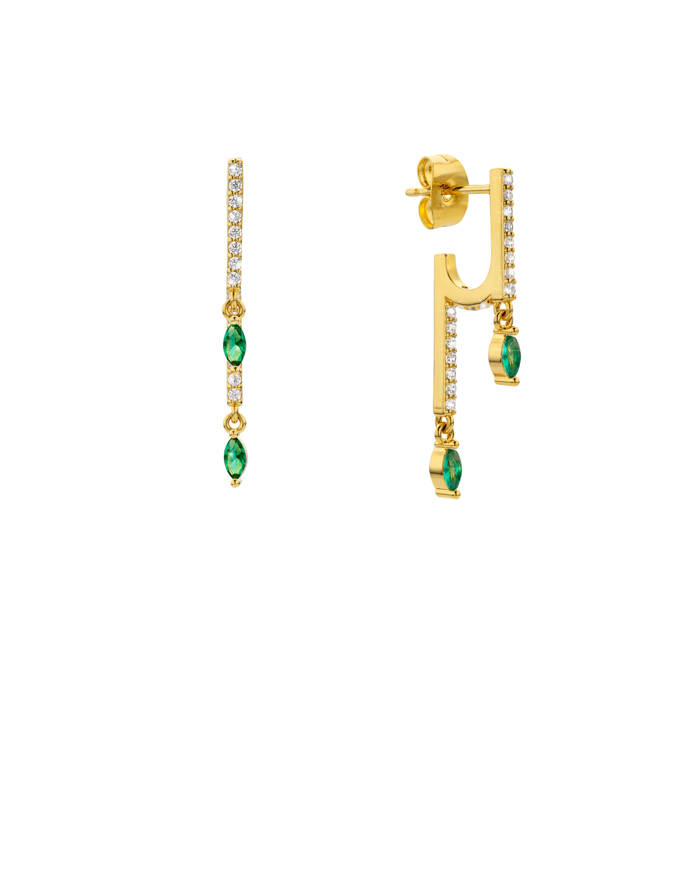 EARRINGS - GREEN WATERFALL