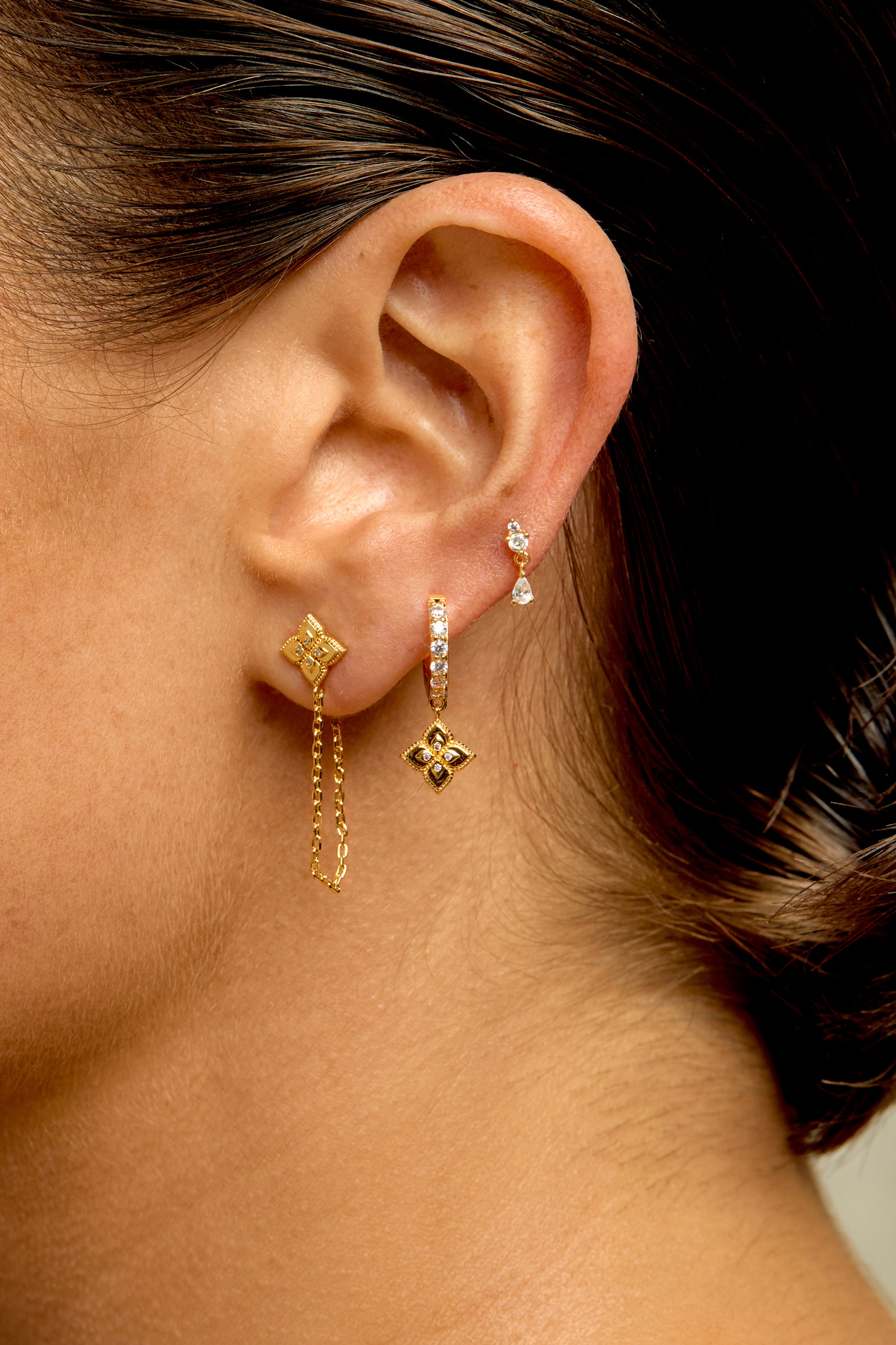 BOUCLES D'OREILLES - LOTUS CHAIN