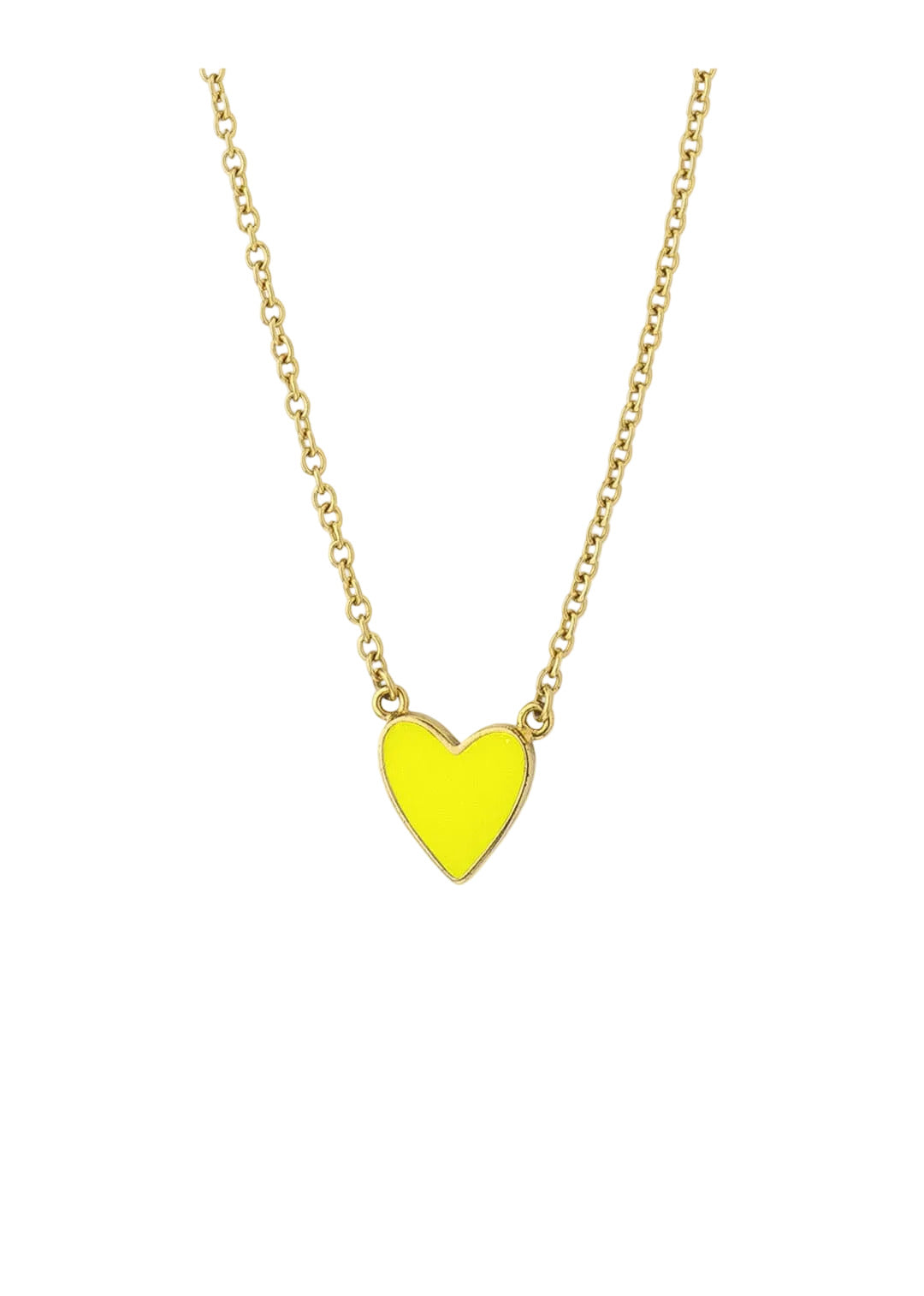 NECKLACE - NEON YELLOW HEART
