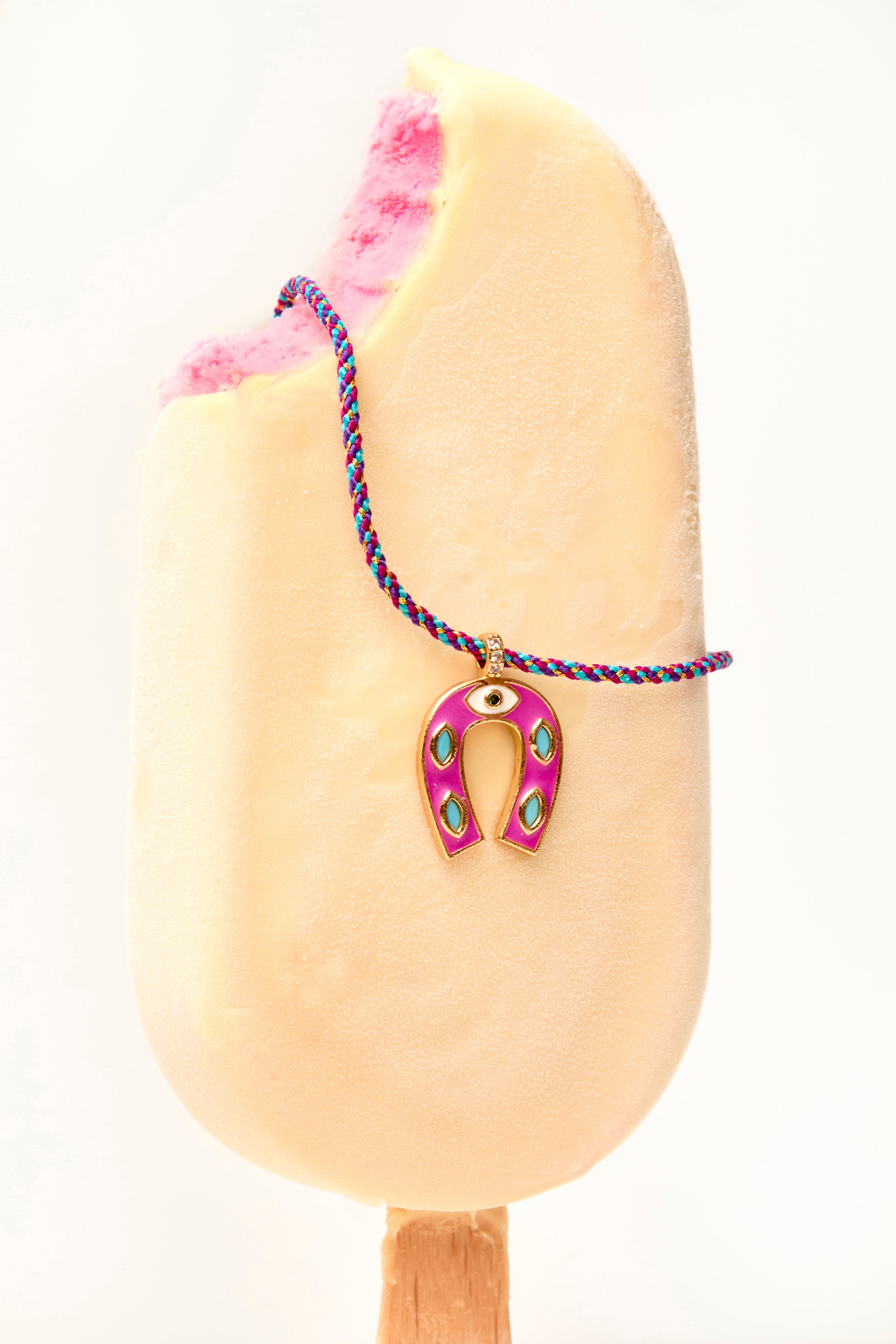 NECKLACE - FUCHSIA MINI HORSESHOE