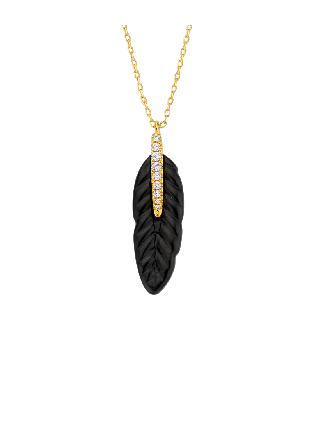 NECKLACE - BLACK FEATHER