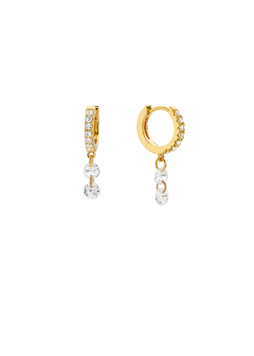 BOUCLES D'OREILLES - DOUBLE CRYSTAL DELHI