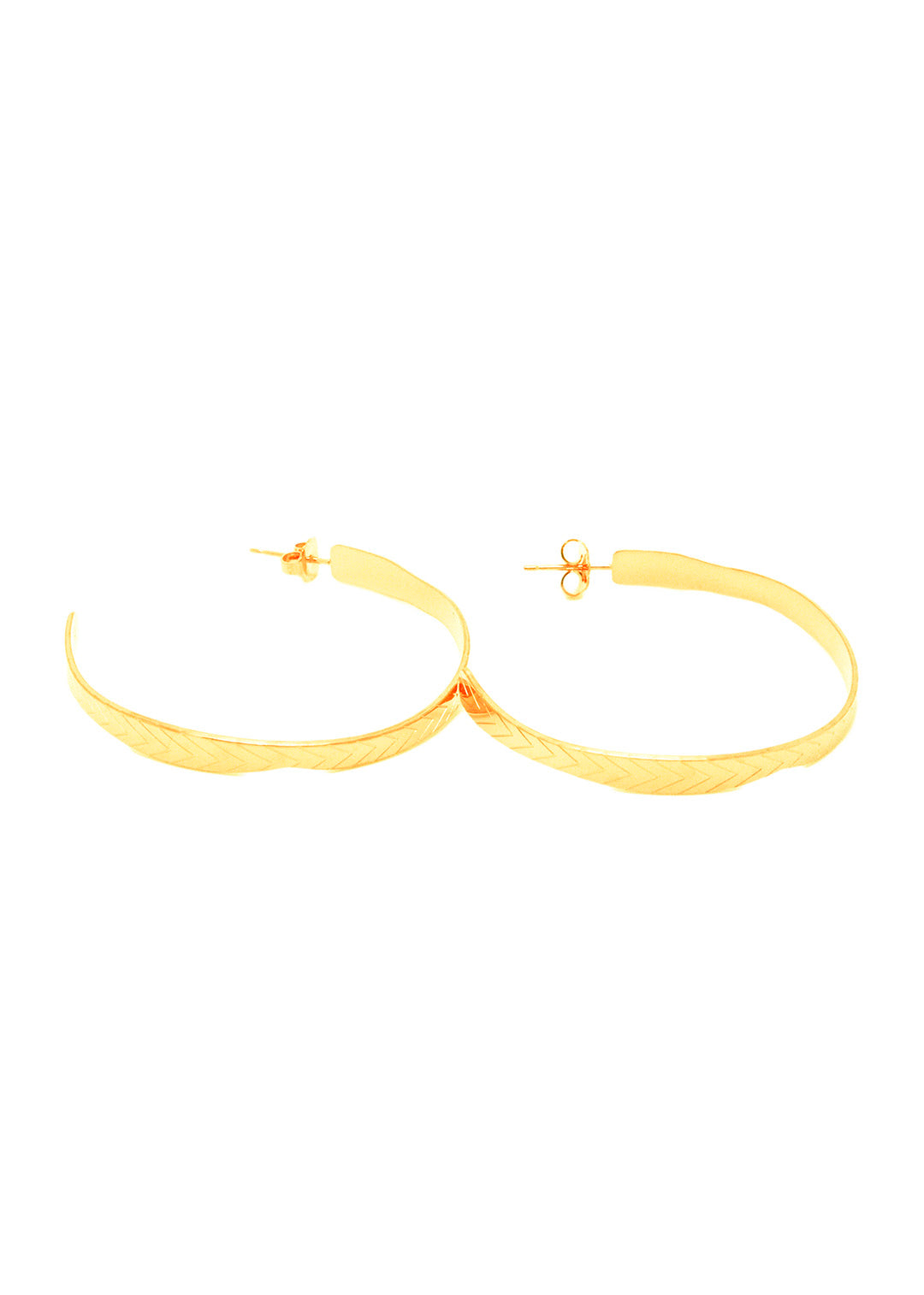 BOUCLES D'OREILLES - GRANDE CREOLES TEXTURE FEUILLE
