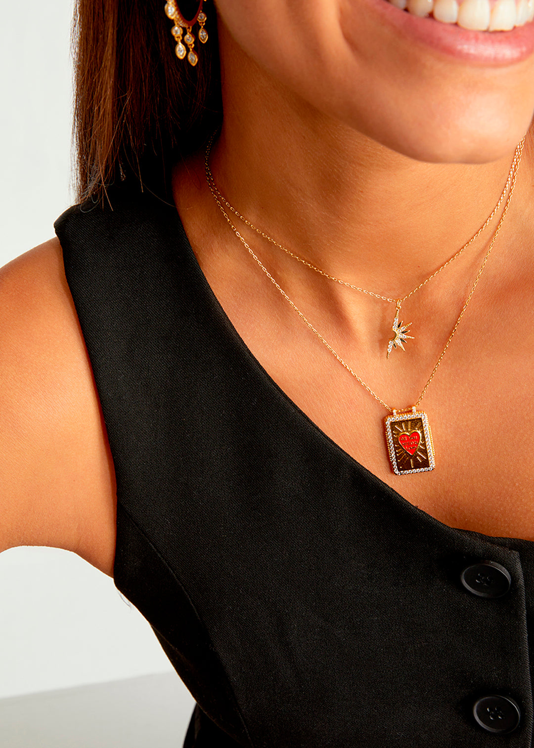 COLLIER - RED HEART BOHEME