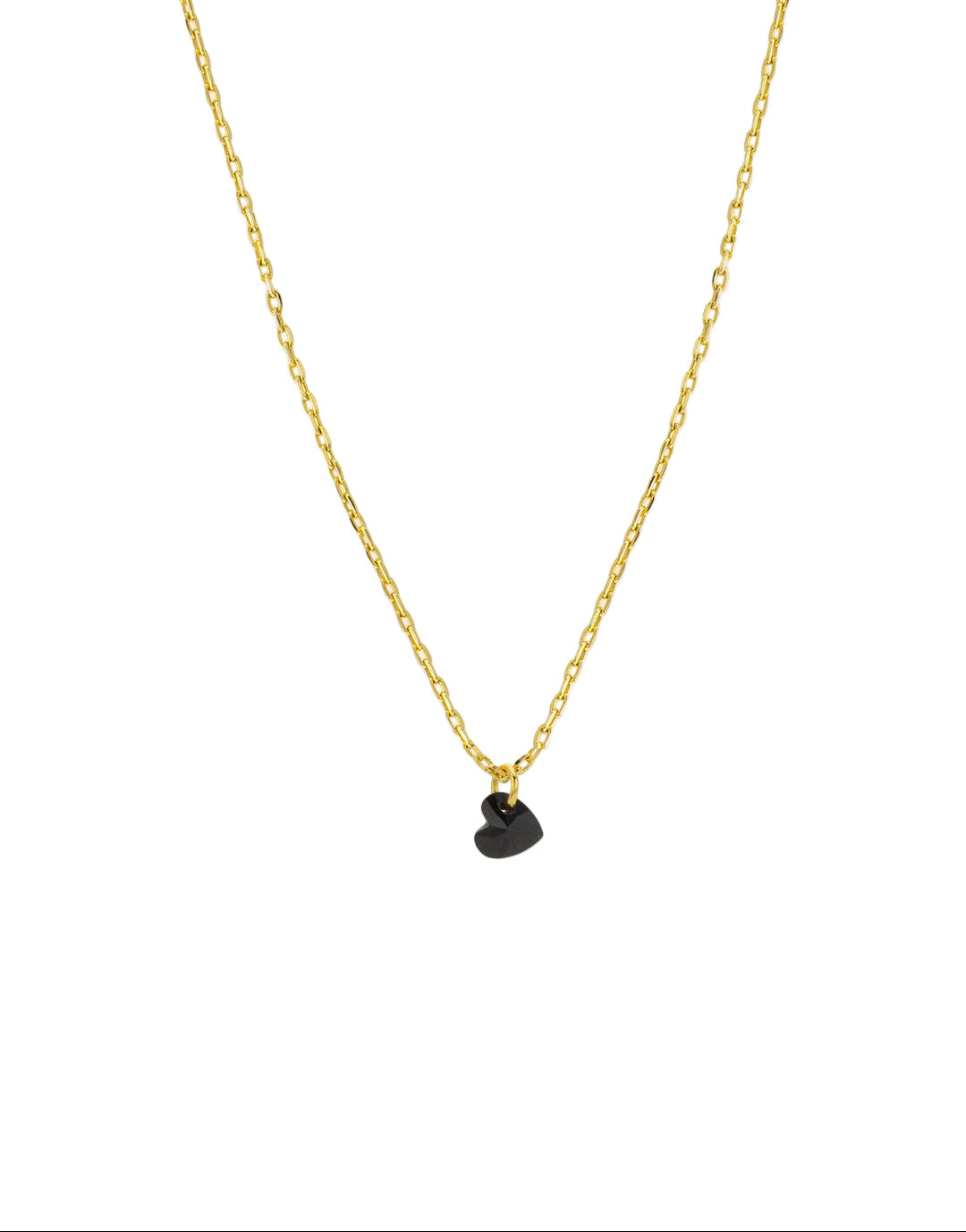 COLLIER - BLACK CRYSTAL HEART
