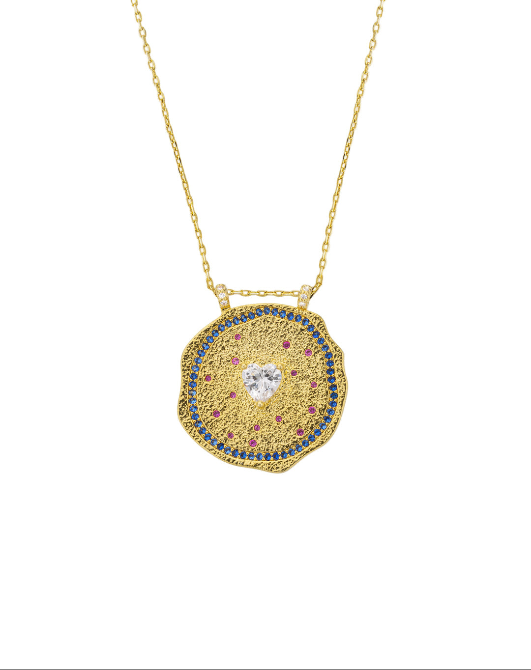 COLLIER - WHITE HEART MEDAILLE