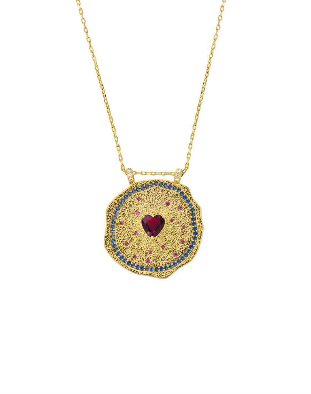 COLLIER - RUBY HEART MEDAILLE