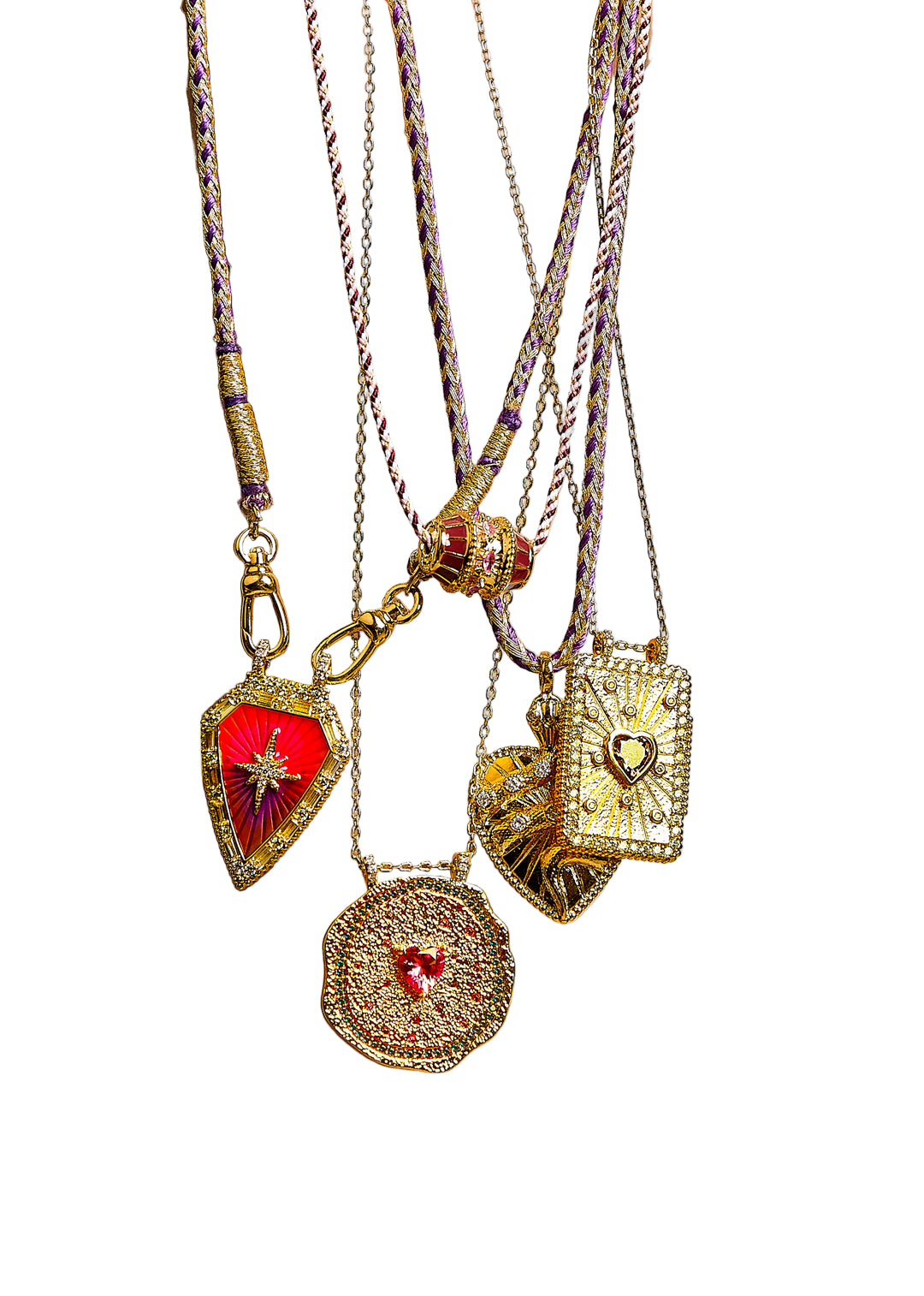 COLLIER - RUBY HEART MEDAILLE