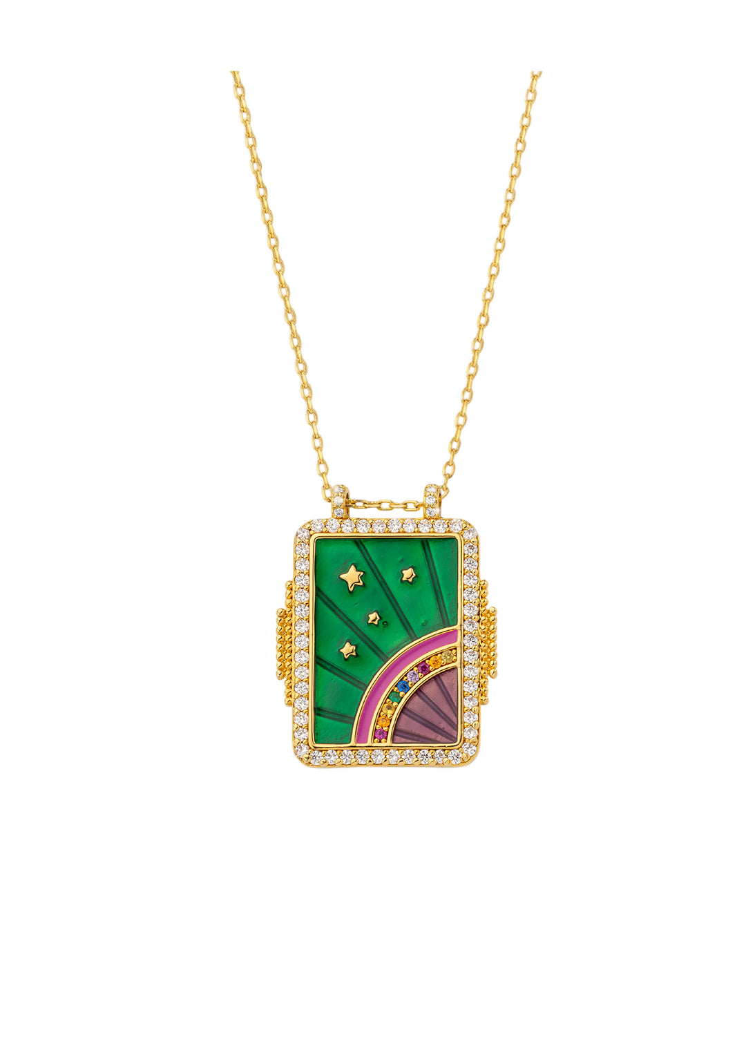 COLLIER - GREEN RAINBOW BOHEME