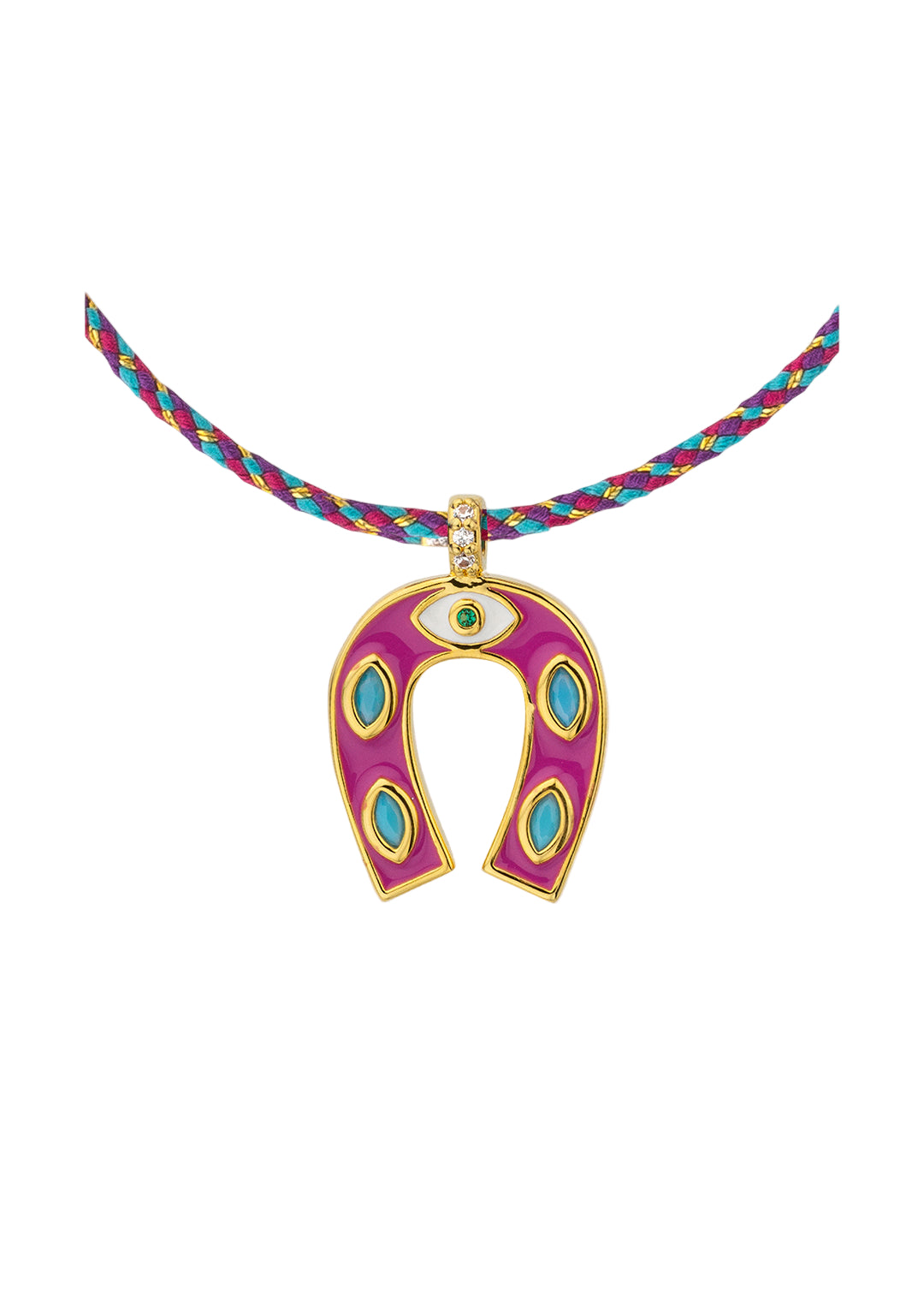 COLLIER - FUCHSIA MINI HORSESHOE