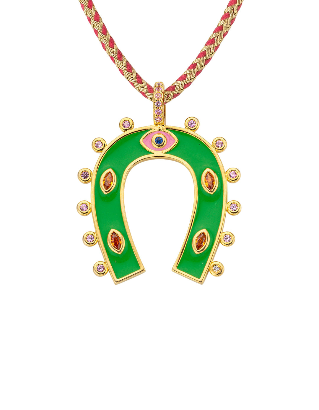 COLLIER - GREEN HORSESHOE