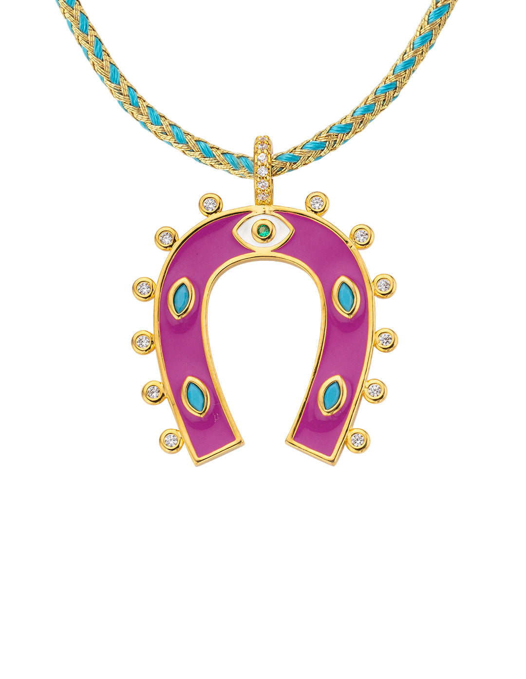 COLLIER - FUCHSIA HORSESHOE