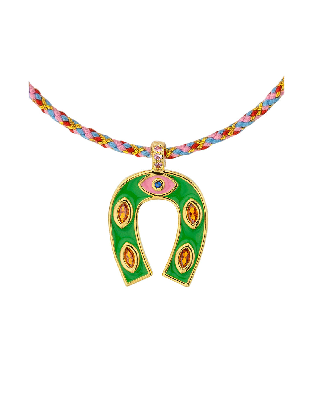 COLLIER - GREEN MINI HORSESHOE