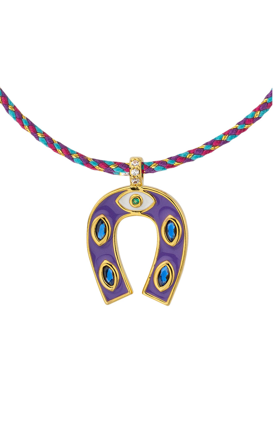 COLLIER - PURPLE MINI HORSESHOE