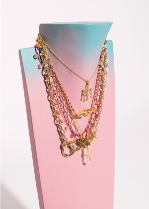 Colorful hanger with several chain or stone necklaces MYA BAY jewels