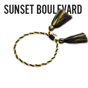 Sunset Boulevard Cord, bracelet Mya Bay with charms in gold or silver