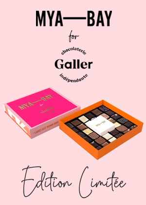 Galler x MYA BAY box with chocolates and a gold bracelet