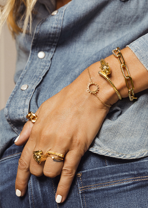 Bracelets rings gold silver jeans léopard jewels MYA BAY