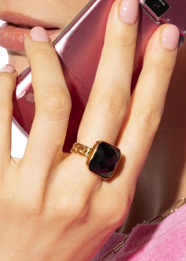 BAGUE - SMOKED STONE