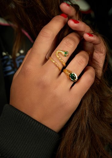 BAGUE - GREEN FUCHSIA SNAKE