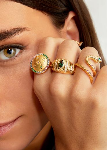 BAGUE - GREEN STONE MIRANDA