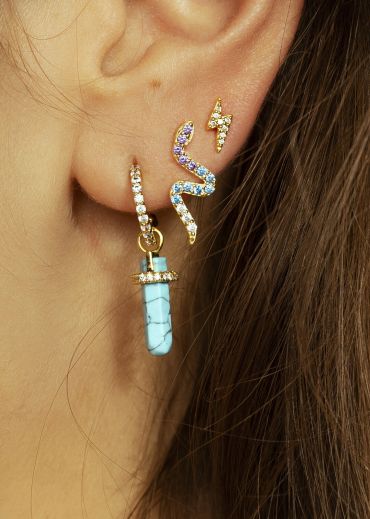 BOUCLES D'OREILLES - PURPLE RAINBOW LITTLE SERPIENTE