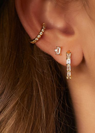BOUCLES D'OREILLES - BAGUETTE CELESTE