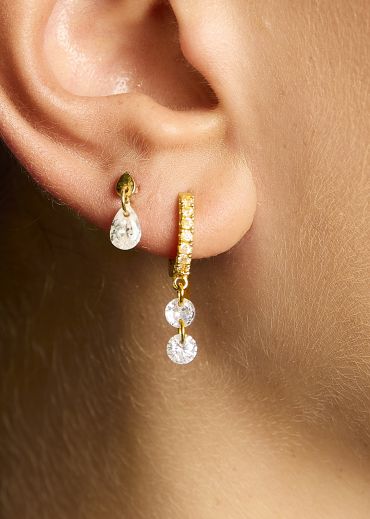 EARRINGS - DOUBLE CRYSTAL DELHI