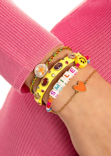 BRACELET - NEON ORANGE HEART