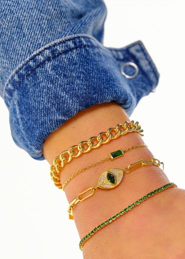 BRACELET - GREEN BAGUETTE