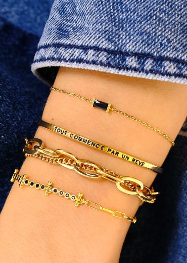 BRACELET - BLACK BAGUETTE