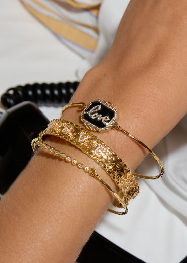 BRACELET - BLACK SHINY LOVE BOHEME