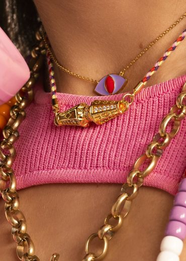 COLLIER - RAINBOW PURPLE OJO