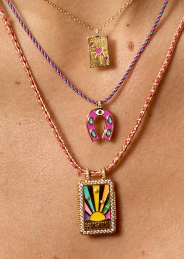 COLLIER - FUCHSIA MINI HORSESHOE