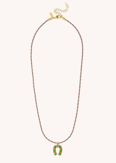 COLLIER - GREEN MINI HORSESHOE