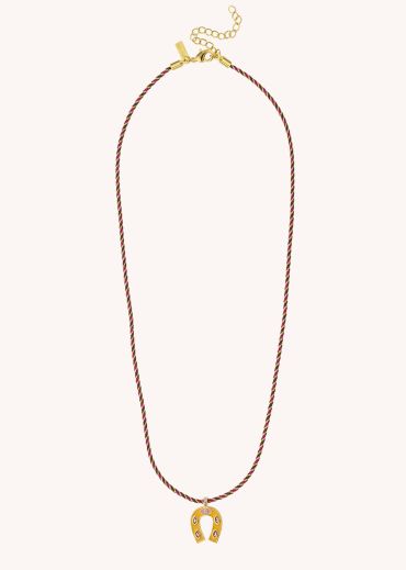 COLLIER - ORANGE MINI HORSESHOE