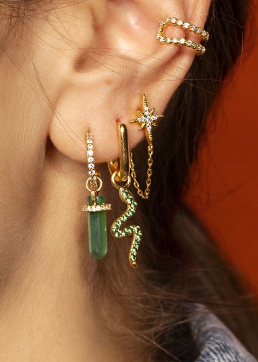 GRIGRI D'OREILLES - GREEN LITTLE SERPIENTE