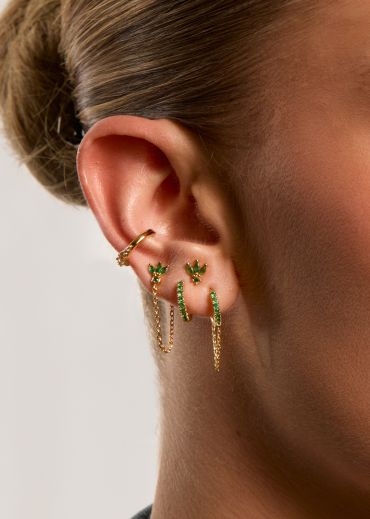BOUCLES D'OREILLES - GREEN MAGNOLIA CHAIN