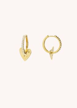 EARRINGS - HEART HOOPS